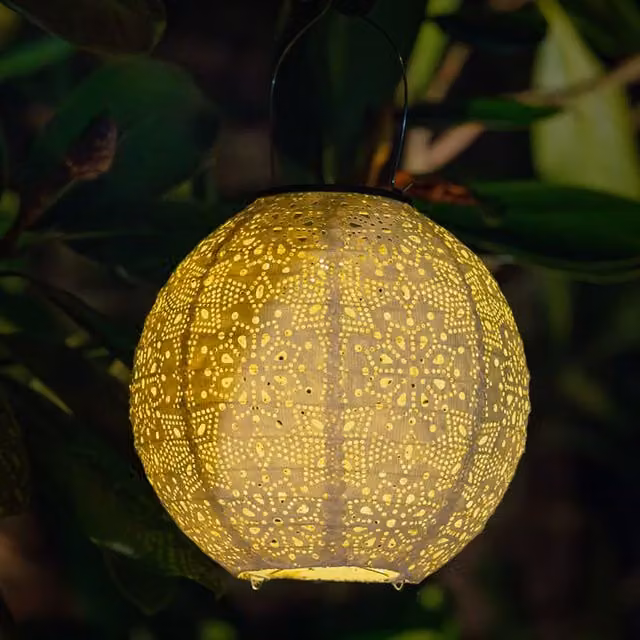 SolarCentre Tyvek Solar Garden Sphere Lantern in White with Warm White Light
