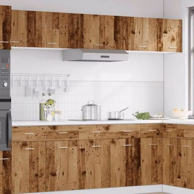 Berkfield Home Lyon Hanging Cabinet in Old Wood Brown, W/D/H: 60 x 31 x 40 cm