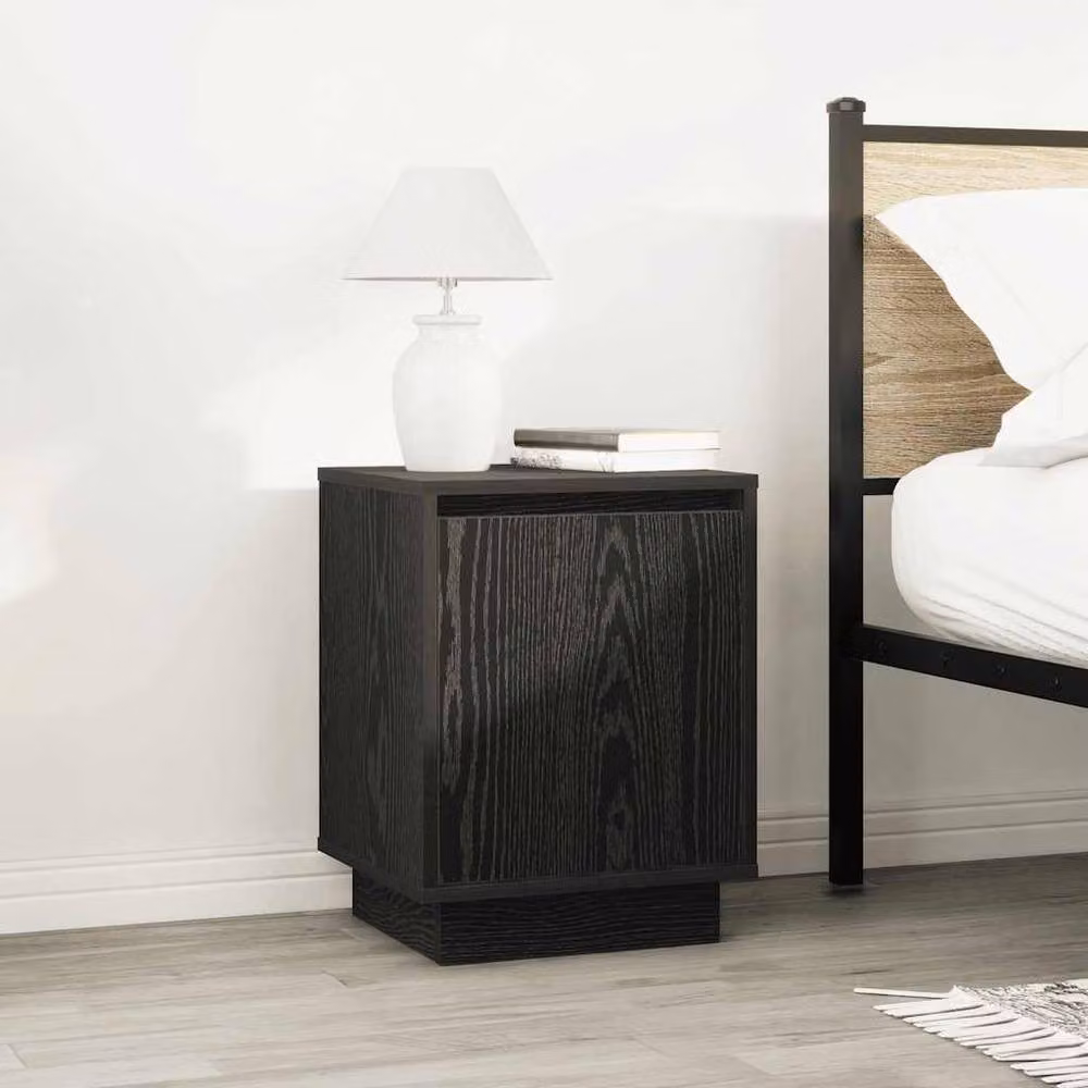 Berkfield Home Set of 2 Black Bedside Cabinets with Integrated LED Lighting W/D/H: 38 x 34 x 50 cm – 4
