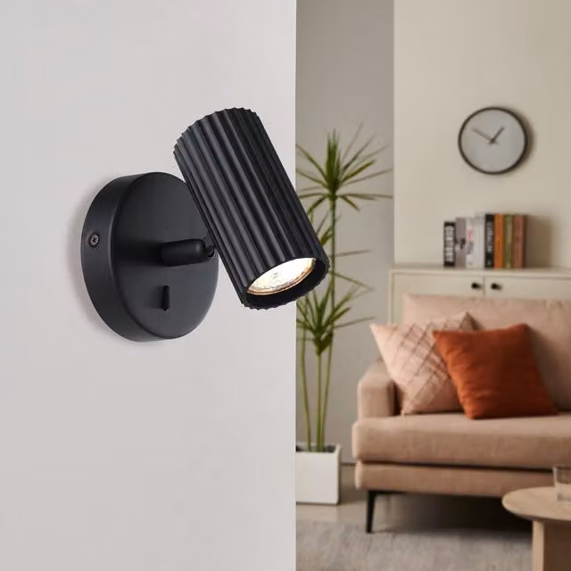 Eglo Portillo Modern Metal Wall Spotlight in Black