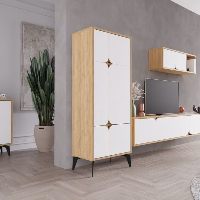 Decortie Spark Modern Multipurpose Freestanding Cabinet in White