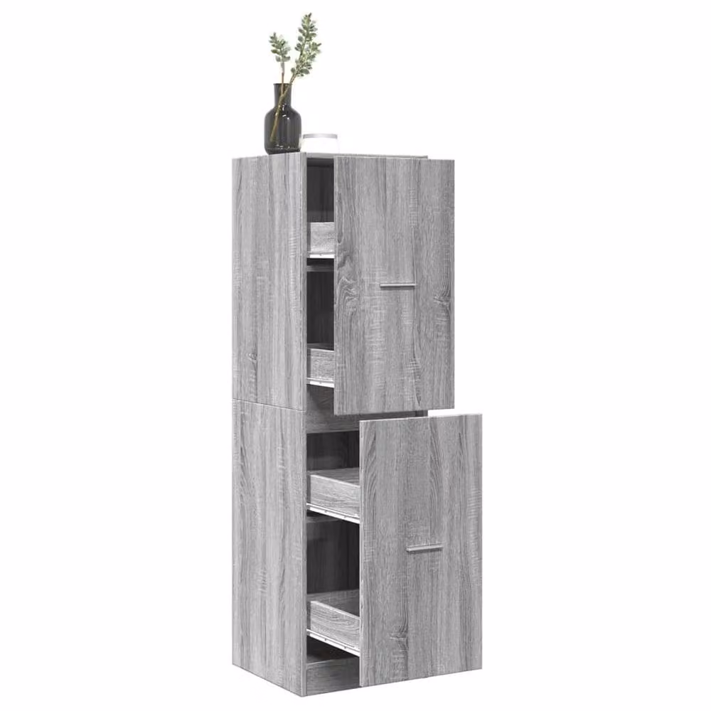 Berkfield Home Apothecary Cabinet in Grey Sonoma, W/D/H: 40 x 41 x 144.5 cm – 2
