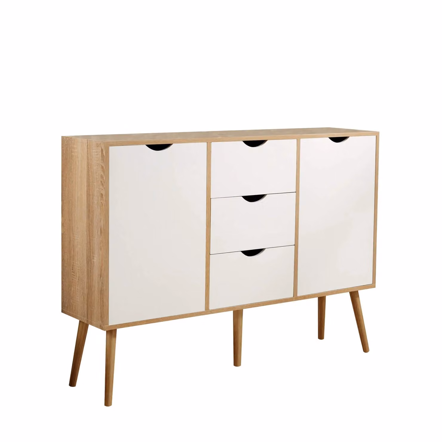 Home Source Boden 3 Drawer 2 Door Sideboard Unit in Sand – 5