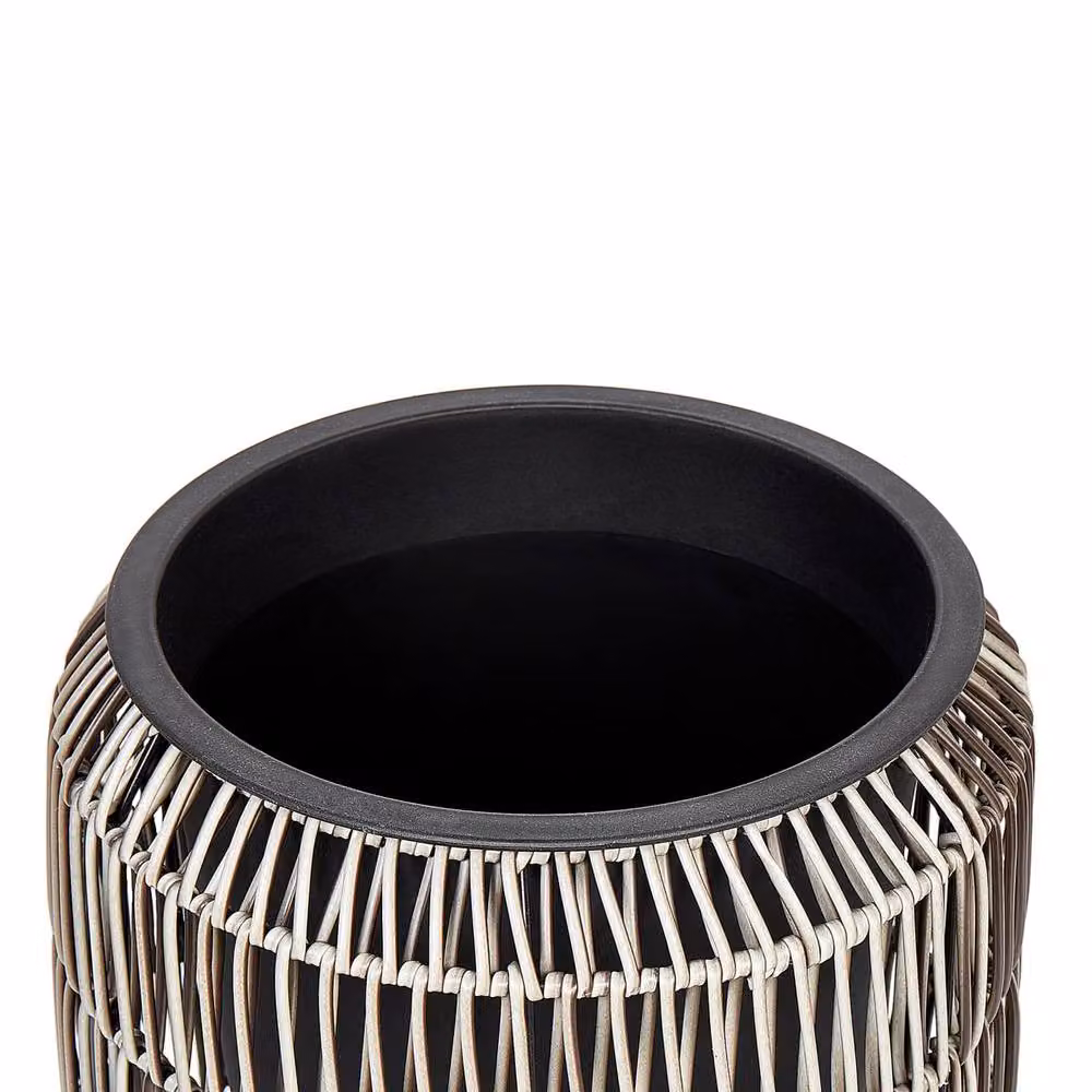 Wyld and Coco Brown PE Rattan Planter Set of 2 with Plastic Inserts – 6