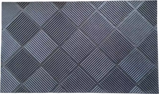 My Home Grey Embossed Rectangular Rubber Dirt-Repellent Mat