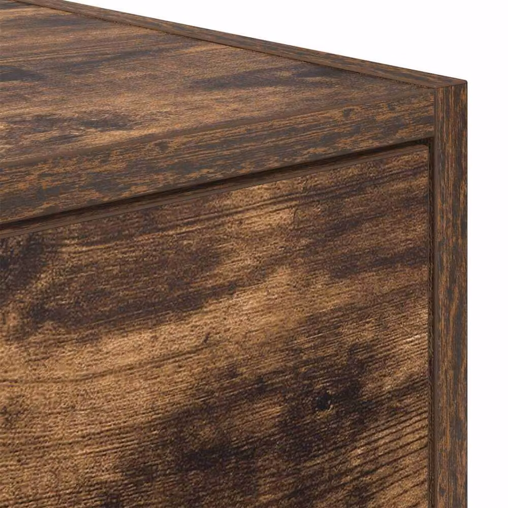Berkfield Home Set of 2 Smoked Oak TV Cabinets in Brown, W/D/H: 60 x 31 x 25.5 cm – 4