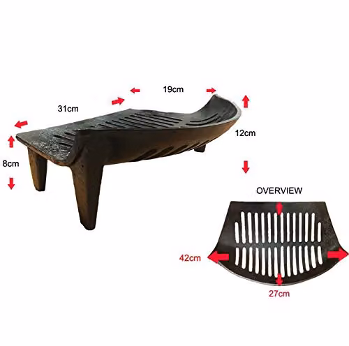 Fire Vida Cast Iron Fire Grate, Black, W: 42 cm, D: 27 cm, H: 12 cm – 2