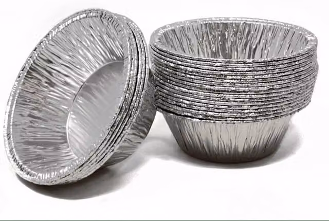 Bakery Direct Silver Uncoated Aluminium Round Tart Tin for Mince Pies and Custard Tarts