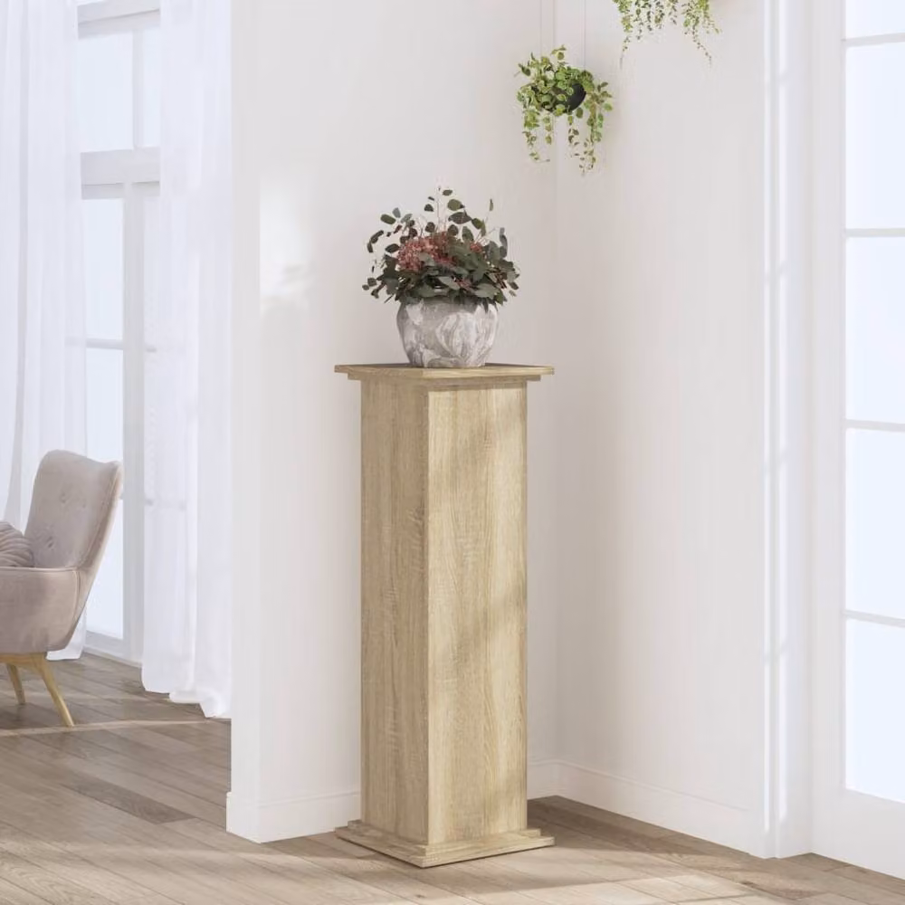 Berkfield Home Plant Stand in Sonoma Oak, Light Brown, W/D/H: 33 x 33 x 100 cm – 2