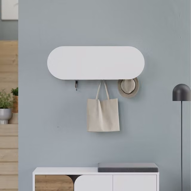 Decortie Modern White Bedroom Panel Hanger Rack