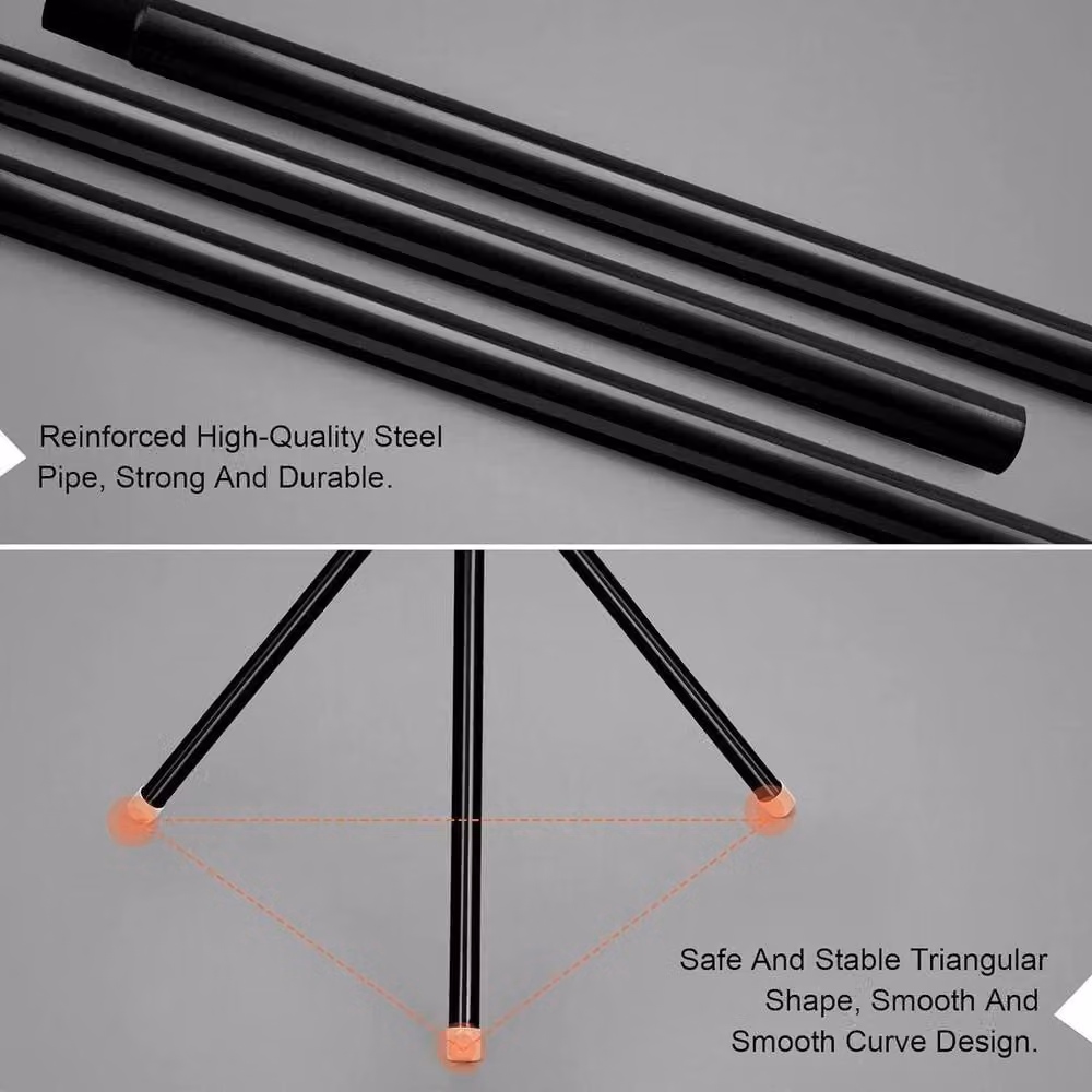 KORVIXA 12 Hook Metal Coat Stand in Matt Black, H 175 cm x W 50 cm x D 50 cm – 4