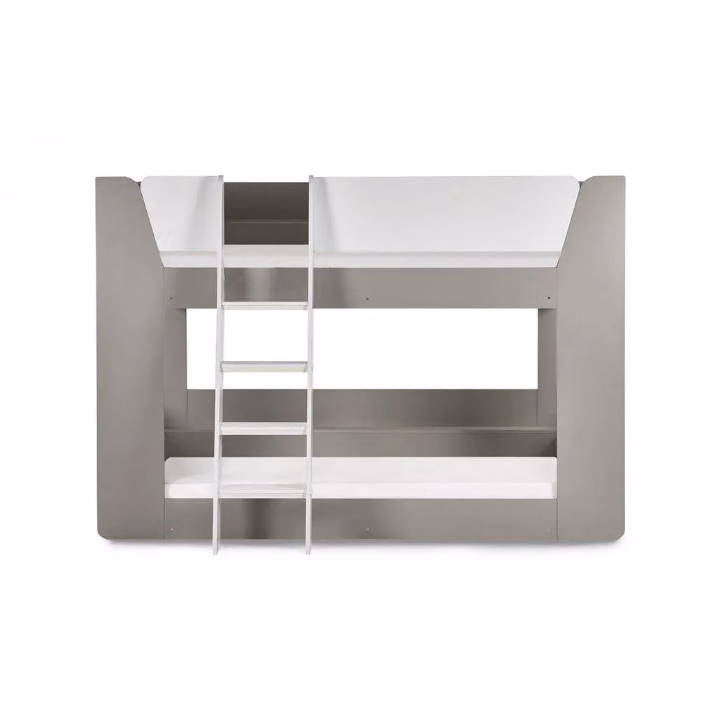 Ashfield White and Multicolour Engineered Wood Bunk Bed with Side Compartments and Bedside Shelf, W/D/H: 90 x 200 cm – 3
