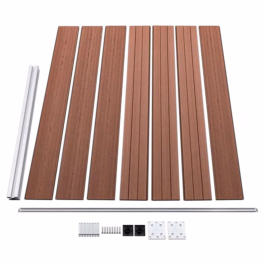 Berkfield Home WPC Fence Panel, Brown, H 175 x W 146 cm – 2
