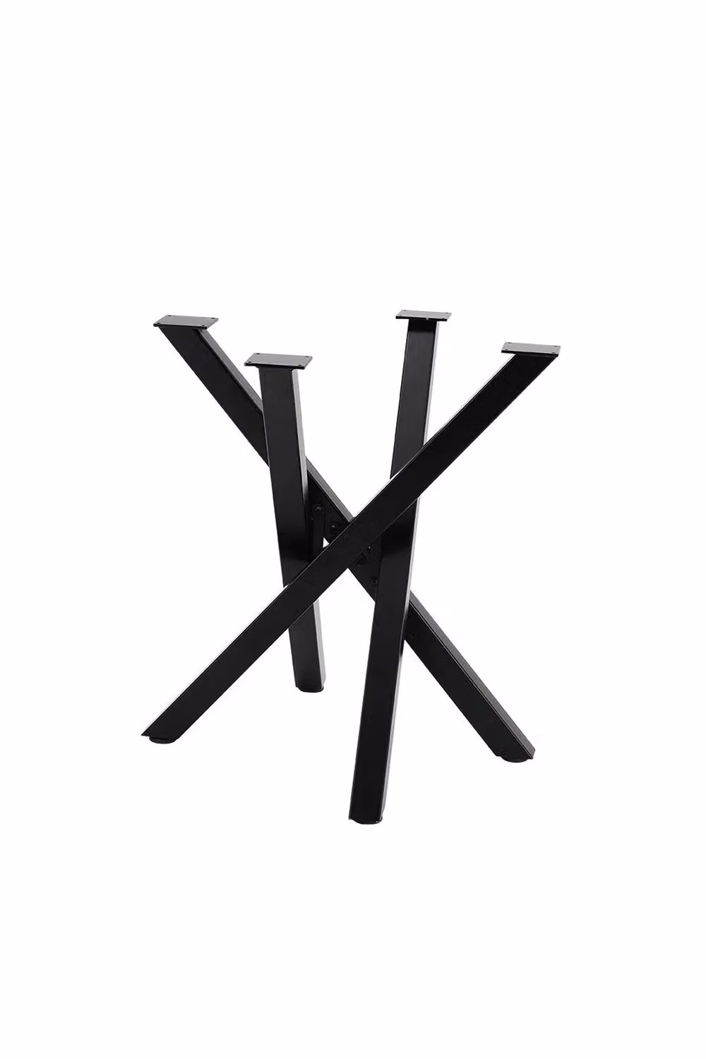 Living and Home Criss Cross Metal Coffee Table Replacement Legs in Matt Black – 2