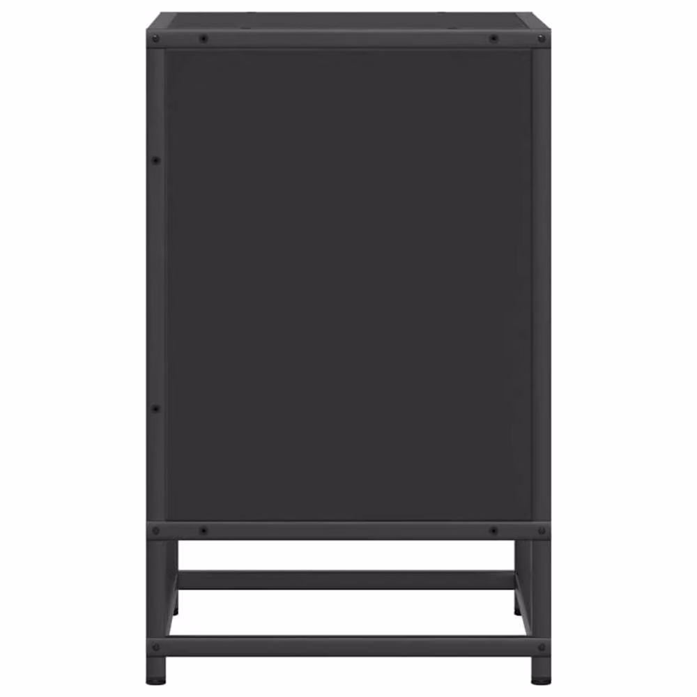 Berkfield Home Elegant Black Bedside Cabinet in Engineered Wood and Metal, W/D/H: 40 x 31 x 50 cm – 4