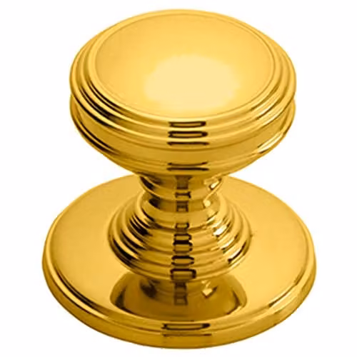 Loops Polished Brass Ringed Tiered Cupboard Door Knob