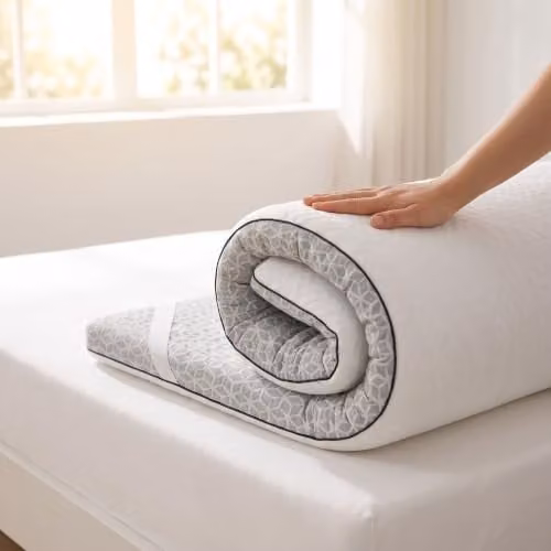 Brightr Titan Dual-Layer Orthopaedic Foam Mattress Topper with Breathable Washable Copper Cover, White, W: 80 cm, L: 200 cm, H: 5 cm