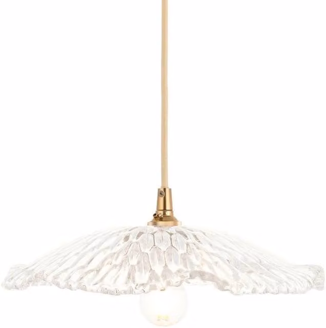 Netlighting Orchid Dome Pendant Ceiling Light in Transparent Glass and Gold/Brass – 1