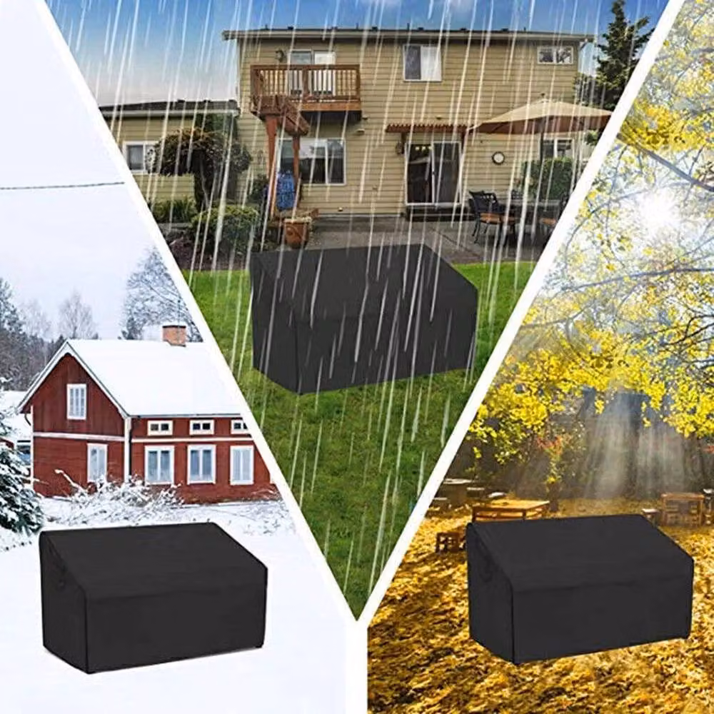 FLAVORA Waterproof 2 Seat Garden Bench Cover in Black, W/D/H: 134 x 66 x 89 cm – 4