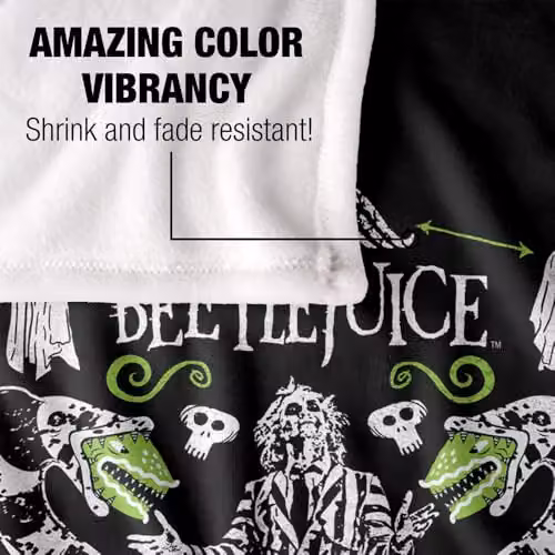LOGOVISION Beetlejuice 1988 Double Worms Super Soft Fleece Throw Blanket, Multicolour, W: 91.44 cm, H: 91.44 cm – 3