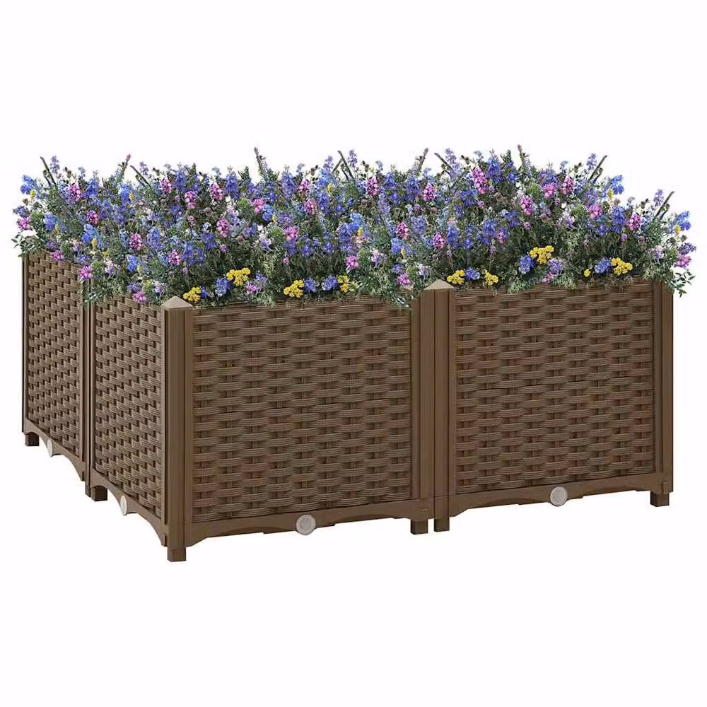 Berkfield Home Brown Polypropylene Raised Bed W/D/H: 80 x 80 x 38 cm – 2