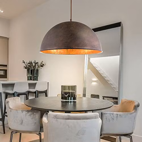 Globo Lighting Xirena Dome Pendant Ceiling Light in Rust and Gold/Brass, W/D/H: 41 x 41 x 41 cm – 2