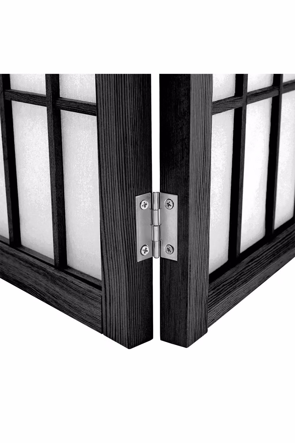 Living and Home 6-Panel Black Solid Wood Folding Room Divider Screen – 4