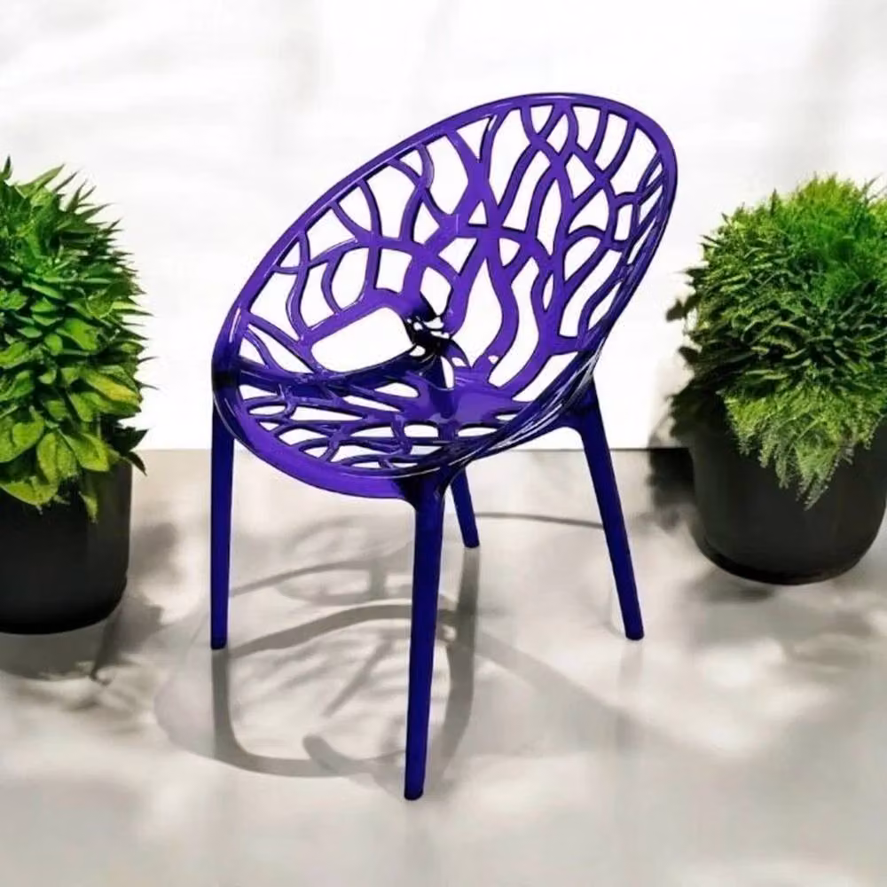 NESTLUNE Set of 2 Purple Acrylic Stacking Chairs – 3