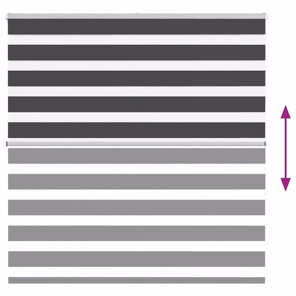 Berkfield Home Zebra Day and Night Blind in Black Polyester, W: 145 cm, H: 150 cm – 4