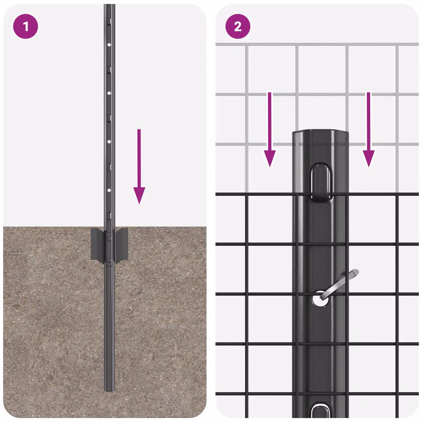 Berkfield Home Grey Steel Welded Wire Fence with 44 U-Profile In-Ground Posts – 4