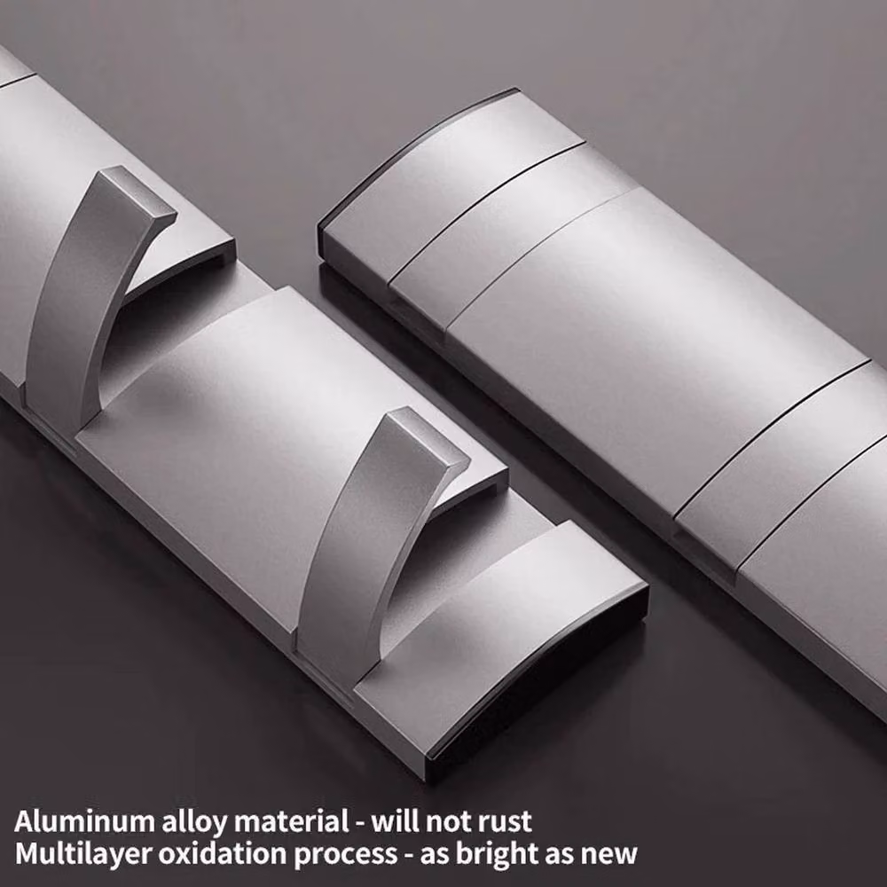 FLAVORA Foldable 5 Hook Wall Mounted Aluminium Drying Rack in Silver, Width: 50 cm – 3