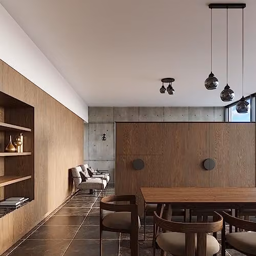 Sollux Alino Black Minimalist Bar Pendant Ceiling Light with Transparent Glass – 4