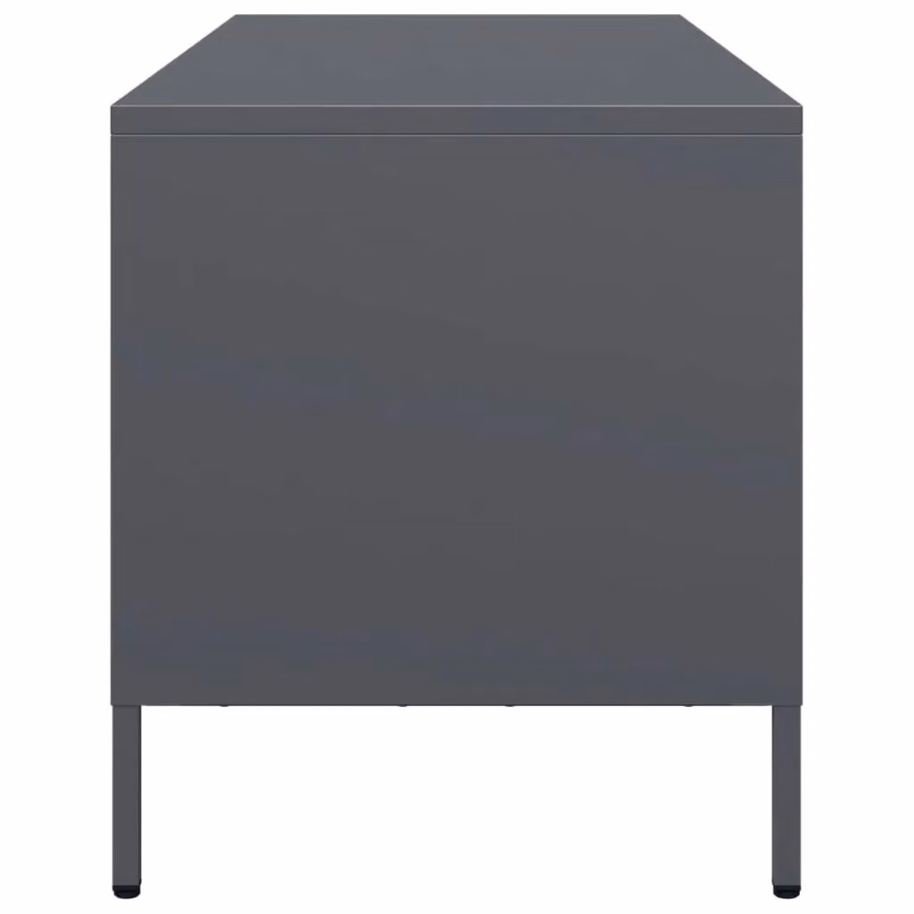 Berkfield Home Anthracite TV Cabinet in Black Cold-rolled Steel, W: 68 cm, D: 39 cm, H: 43.5 cm – 4