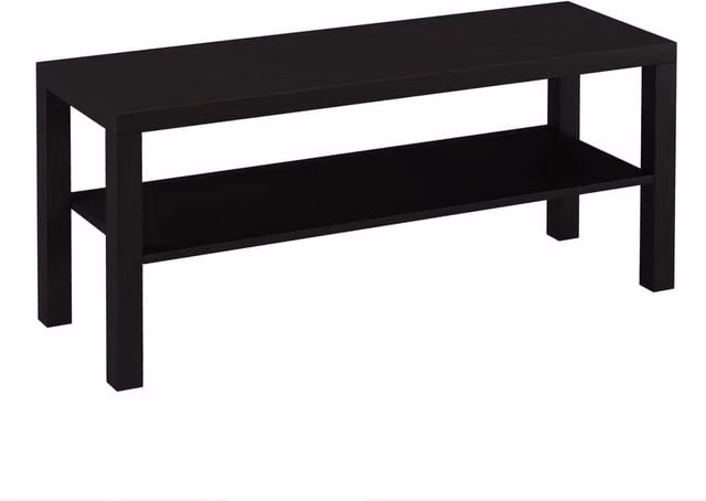 VOGREX Modern Black 2 Tier TV Bench Entertainment Media Stand Cabinet – 1