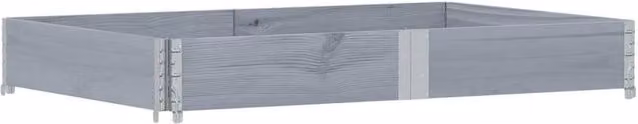 Berkfield Grey Wooden Raised Bed Planter with Galvanised Steel, W: 150 cm, D: 100 cm, H: 21.5 cm