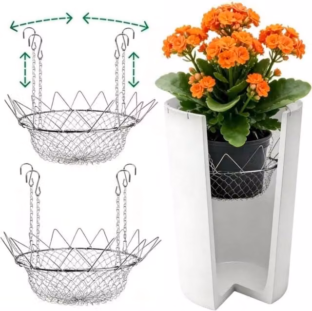 Kelvenix Stainless Steel Adjustable Planter Fillers in Silver