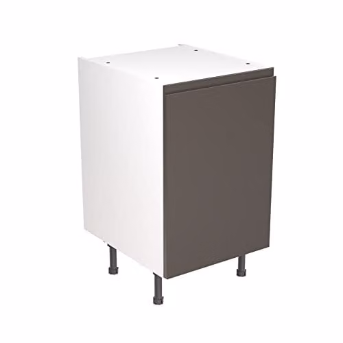 Kitchen Kit Graphite Matt J-Pull Flatpack Base Cabinet with Soft Close Doors W/D/H: 50.0 x 57.0 x 87.0 cm