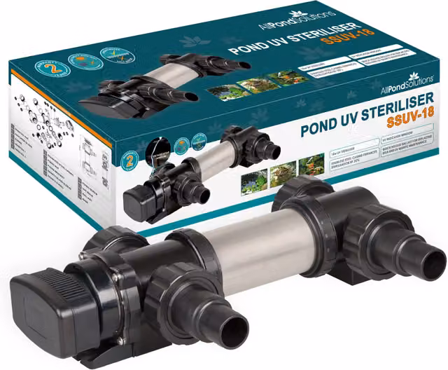 AllPondSolutions 18W Stainless Steel Pond UV Steriliser SSUV-18 in Silver