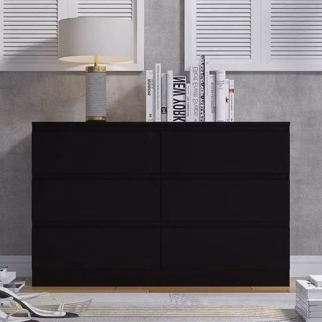 ERGOVEXA 6 Drawer Chest of Drawers in Matt Black Metal – 1