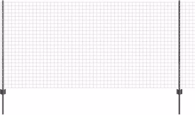 Berkfield Home Euro Fence Steel Garden Fencing with 10 U Posts, Grey, W: 2 m, L: 10 m – 1
