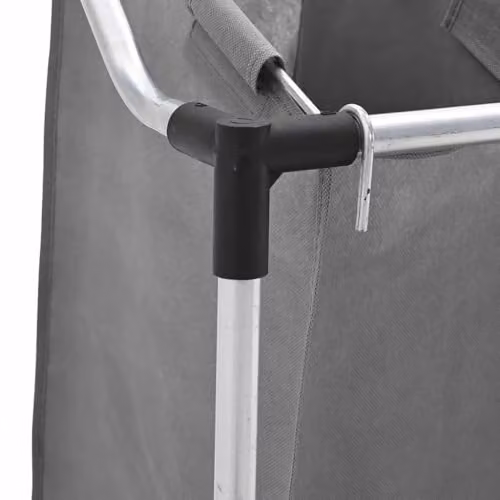 vidaXL Laundry Basket with Wheels and 4 Compartments in Grey – 4