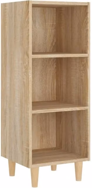 Berkfield Home Sonoma Oak Sideboard in Brown, W/D/H: 34.5 x 32.5 x 90 cm