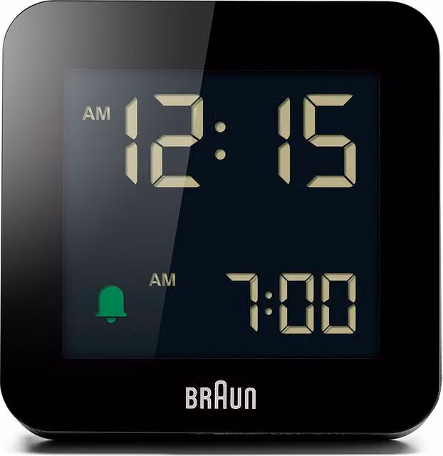 Braun Digital Alarm Clock in Black