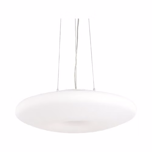 Ideal Lux Glory SP5 D60 White Oval Ceiling Pendant Light with Glass and Metal Finish