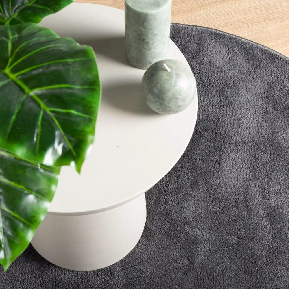 Berkfield Home Oviedo Round Short Pile Rug in Anthracite, Diameter: 160 cm – 3