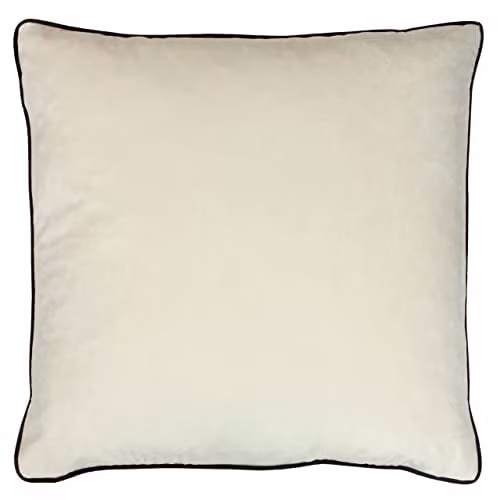Riva Home Meridian Velvet Square Cushion, White and Black, W/D/H: 55 x 55 x 55 cm