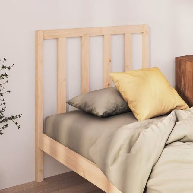 Berkfield Home Rustic Solid Pine Wood Bed Headboard in Brown, W/D/H: 81 x 4 x 100 cm – 1