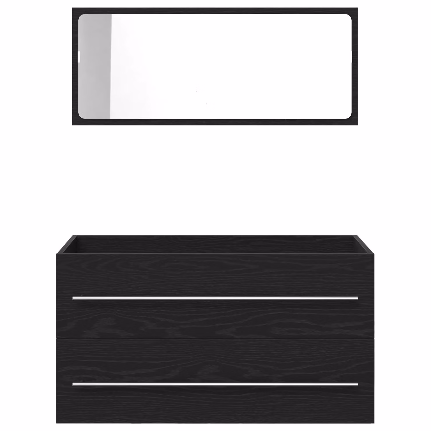 Berkfield Home Bathroom Sink Cabinet with Built-in Basin in Black Oak, W/D/H: 90.0 x 48.0 x 48.0 cm – 2