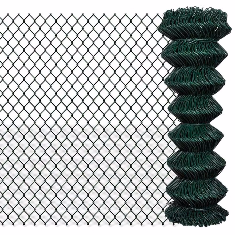 Berkfield Home Green PVC-Coated Steel Chain Link Fence, H: 1.25 m x W: 15 m – 2
