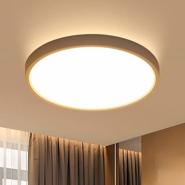 Goeco Round LED Ceiling Light in White, 36W, 3000K Warm White, IP54 Rated for Bathrooms, Diameter: 40 cm